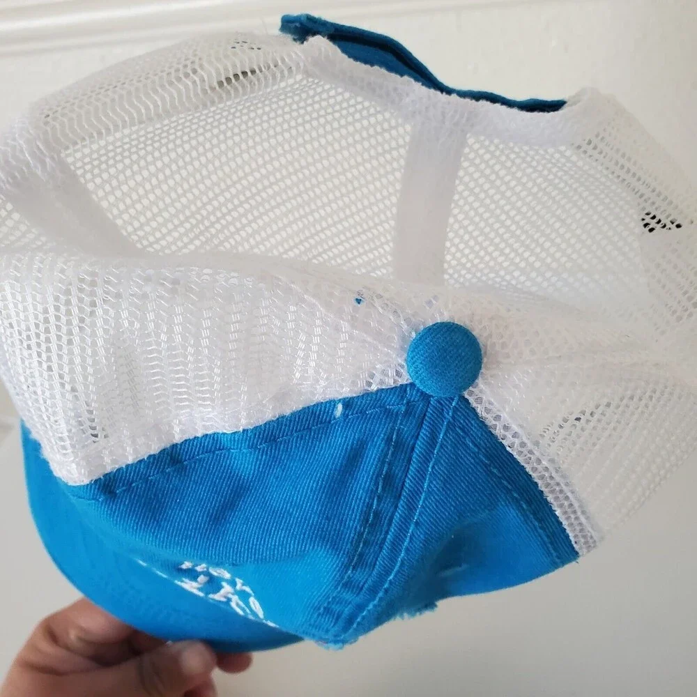 Dog Is Good Baseball Cap "Never Hike Alone" one size fits most Blue White Cotton - Picture 11 of 12